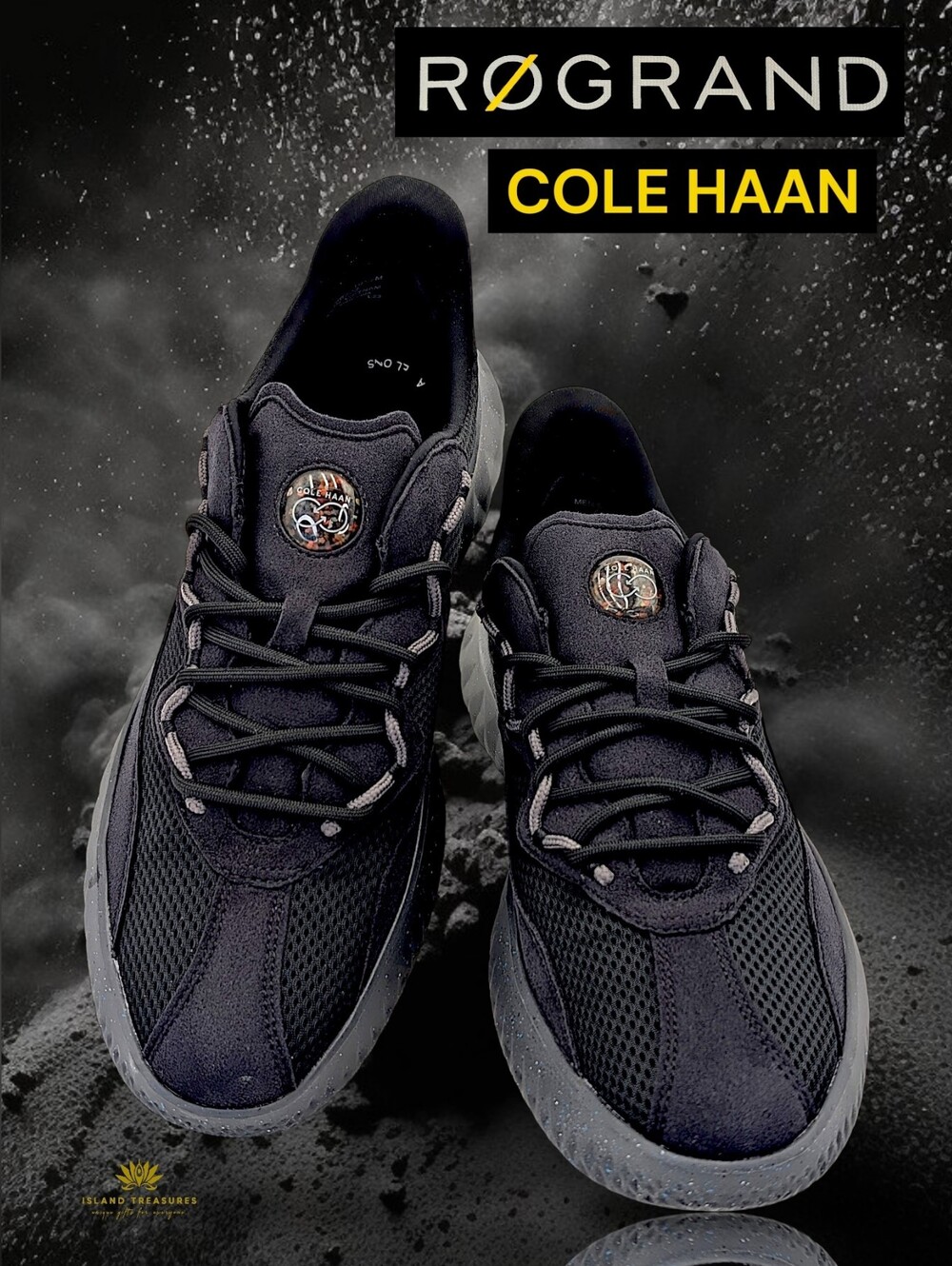 Cole Haan Generation ZERØGRAND II SQL Sz 10.5M Men's Black Sneakers